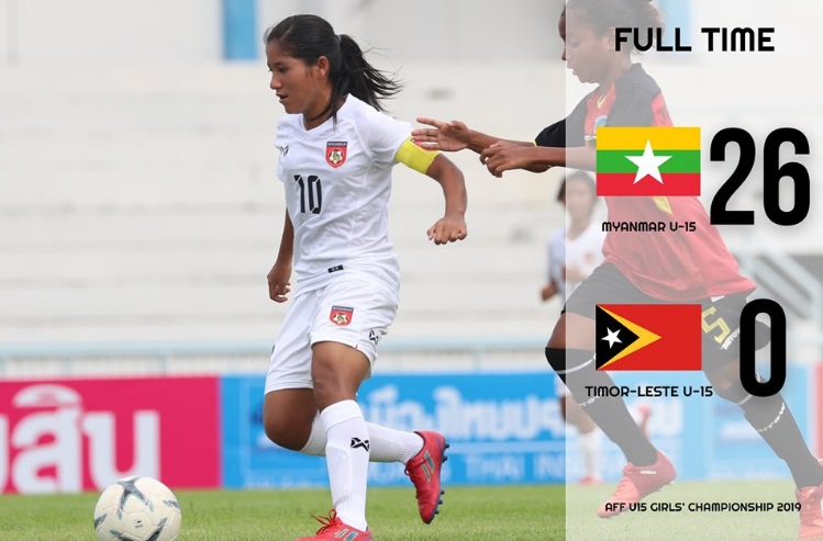 Timnas Putri Myanmar U-15 Menang Begitu Telak 26-0 atas Timor Leste di Piala AFF