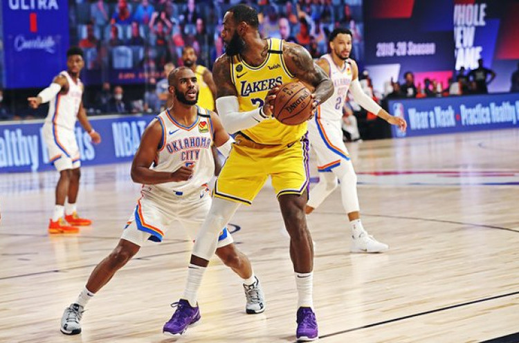 Hasil NBA: Dibantai Hampir 20 Poin oleh OKC, Lakers Belum Konsisten