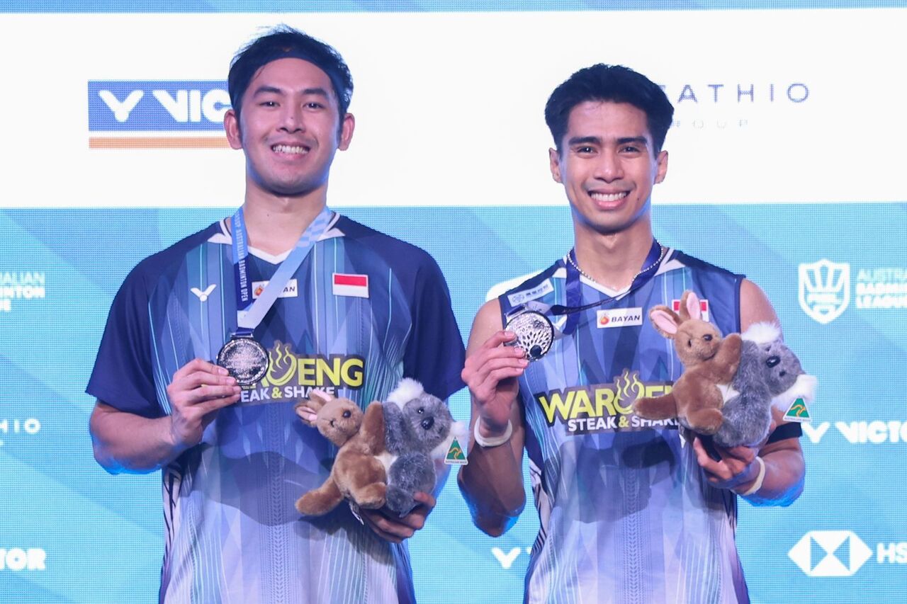 Sabar Karyaman Gutama/Moh Reza Pahlevi Isfahani rebut medali perak di Australian Open 2026. (PBSI)