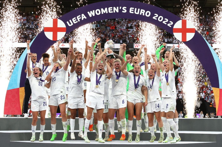 Diwarnai Rekor Kehadiran di Wembley, Timnas Putri Inggris Juara Piala Eropa 2022