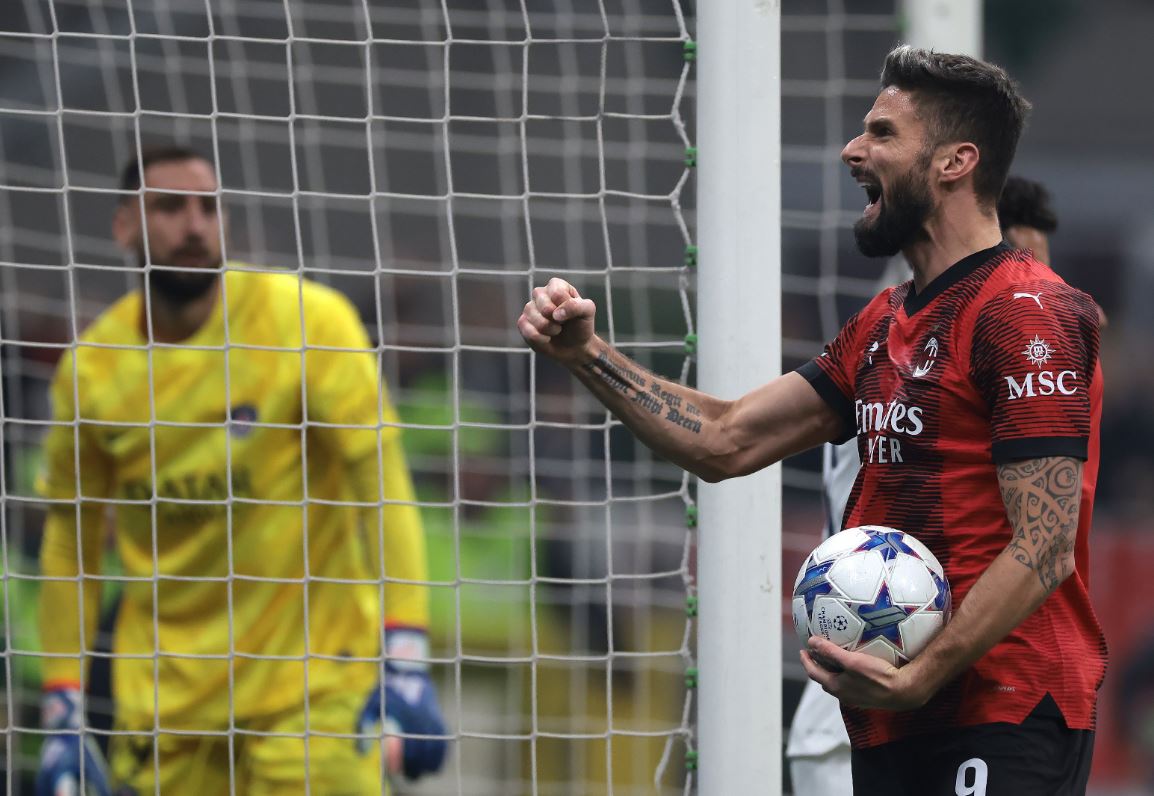 Olivier Giroud, Protagonis AC Milan dan Pencetak Gol Tertua Asal Prancis di Liga Champions