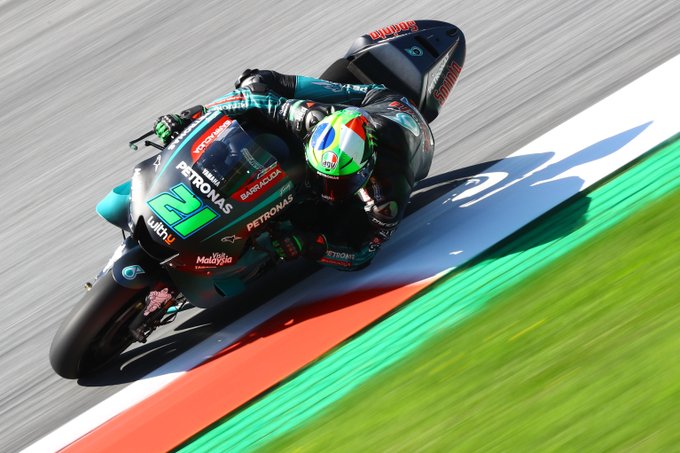 Warm-Up MotoGP Austria: Trek basah, Franco Morbidelli dan Valentino Rossi 1-2