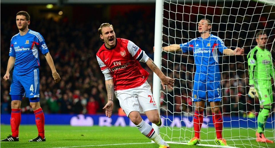 Babak Pertama, Nicklas Bendtner Bawa Arsenal Unggul