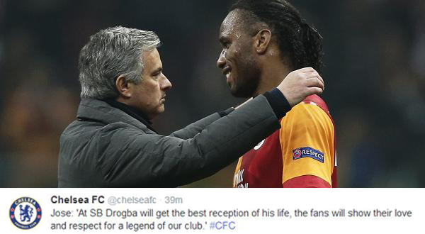 Mourinho: Drogba Akan Dapat Sambutan Meriah di Stamford Bridge