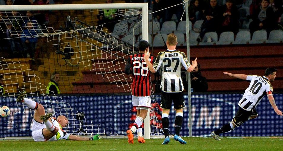 Gol Tunggal Antonio Di Natale Bawa Udinese Bungkam AC Milan
