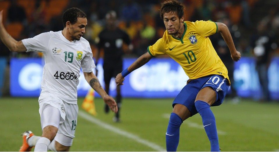 Neymar Tri Gol, Brasil Bantai Afrika Selatan<!--idunk-->Uji Coba Internasional