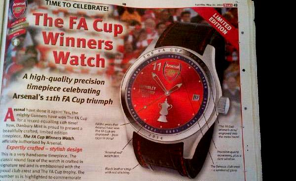 Arsenal Luncurkan Jam Tangan Khusus Edisi Piala FA