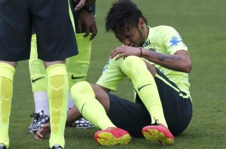 Neymar Cedera Engkel Saat Latihan<!--idunk-->Piala Dunia 2014
