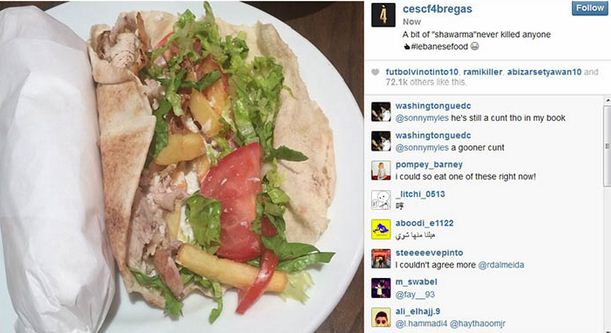 Ini Dia Makanan Terfavorit Cesc Fabregas