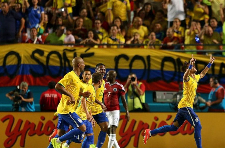 Gol Tunggal Neymar Antra Brasil Taklukkan Kolombia <!--idunk--> Uji Coba Internasional